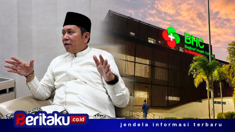 Foto: Ketua Komisi IV DPRD Sumenep Mulyadi (kiri), bersanding dengan tampilan fisik gedung RS BHC Sumenep (kanan).