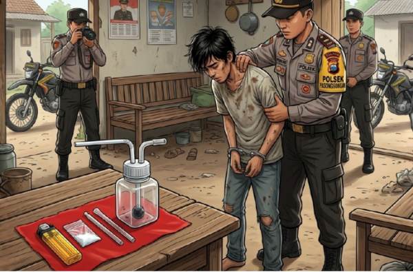 Nyamar di Toko Pasongsongan, Pria Asal Sumenep Ditangkap Polisi Bersama Paket Sabu dan Bong