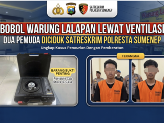 Manjat Lewat Ventilasi, Dua Pemuda Pengangguran di Sumenep Bobol Warung Lalapan dan Rusak CCTV