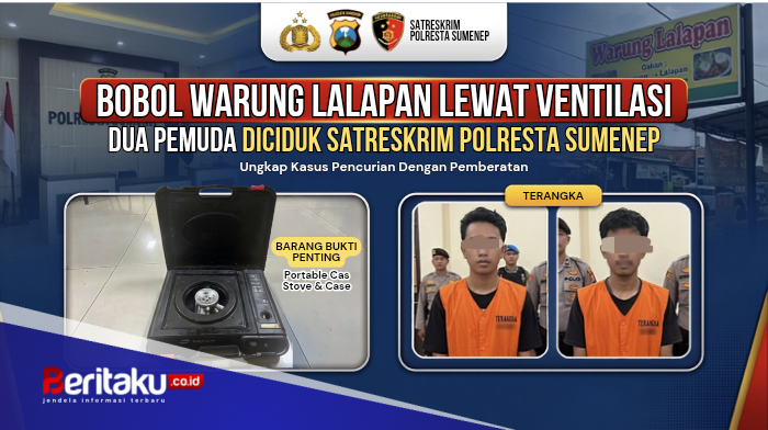 Satreskrim Polresta Sumenep Gulung Dua Pembobol Warung Lalapan Mas RR di Kepanjin