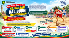 Foto: Poster sosialisasi Kejuaraan Bal Budhi Tingkat SD/MI se-Kabupaten Sumenep memperebutkan Piala Bupati Cup 2026 yang diinisiasi Komunitas Kancah Pendidikan (KKP) Sumenep.
