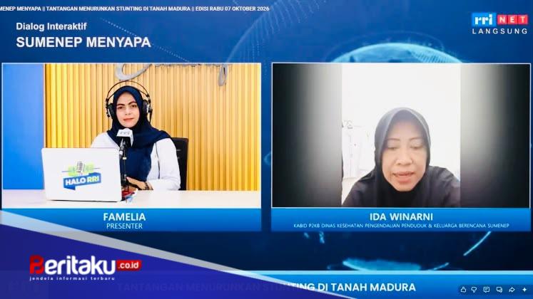 Foto: Kabid P2KB Dinkes P2KB Sumenep Ida Winarni (kanan) saat menjadi narasumber pada dialog interaktif 'Sumenep Menyapa' di RRI Sumenep.