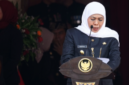 Foto: Gubernur Jawa Timur Khofifah Indar Parawansa saat memberikan pidato laporan capaian pembangunan Provinsi Jawa Timur dalam rangka Hari Jadi ke-81 Provinsi Jawa Timur.