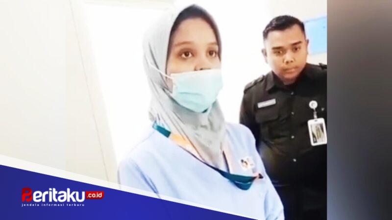 Foto: Tangkapan layar video berdurasi 1 menit 30 detik memperlihatkan perawat RS Baghraf Health Care (BHC) Sumenep (depan) didampingi petugas keamanan saat memberikan penjelasan atas pertanyaan keluarga pasien.