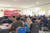 Foto: Suasana Bimbingan Teknis (Bimtek) Pembinaan dan Pendampingan Penyampaian Laporan Kegiatan Penanaman Modal (LKPM) Triwulan III Tahun 2026 bagi pelaku usaha di Aula Kantor DPMPTSP Kabupaten Sumenep.
