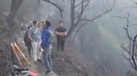 Foto: Petugas gabungan dan tim evakuasi menyisir medan terjal di kawasan Taman Nasional Bromo Tengger Semeru (TNBTS) usai insiden kebakaran hutan yang merenggut tiga korban jiwa di Kecamatan Sukapura, Kabupaten Probolinggo.