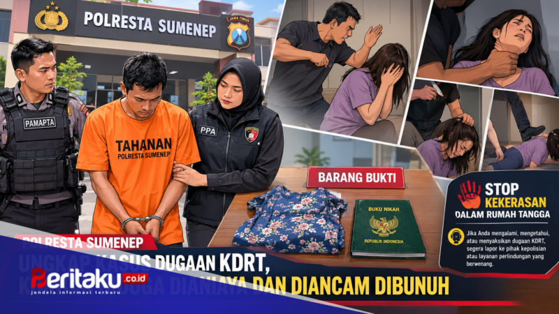 Foto: Ilustrasi penanganan kasus KDRT oleh Unit Perlindungan Perempuan dan Anak (PPA) Satreskrim bersama Piket Pamapta Polresta Sumenep beserta barang bukti.
